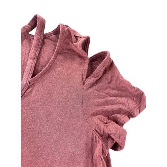Express One Eleven Mauve Pink Strappy Cold Shoulder Blouse Women's Size Medium - Picture 5 of 7